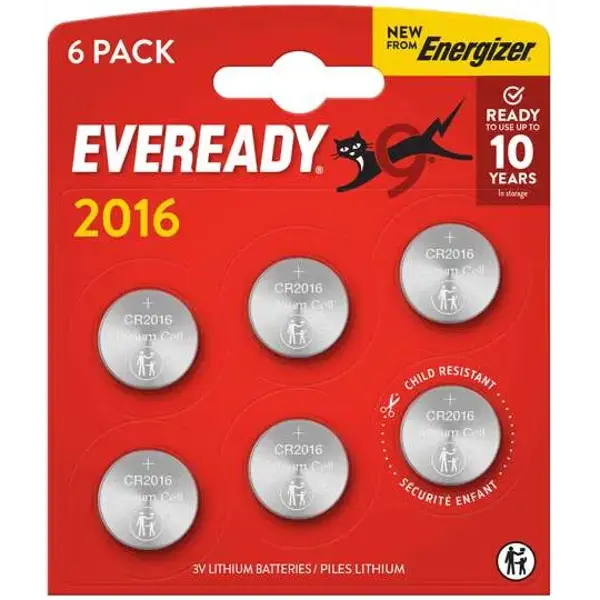 Батарейка літієва ENERGIZER EVEREADY CR2016 6BL від батарейки.com.ua