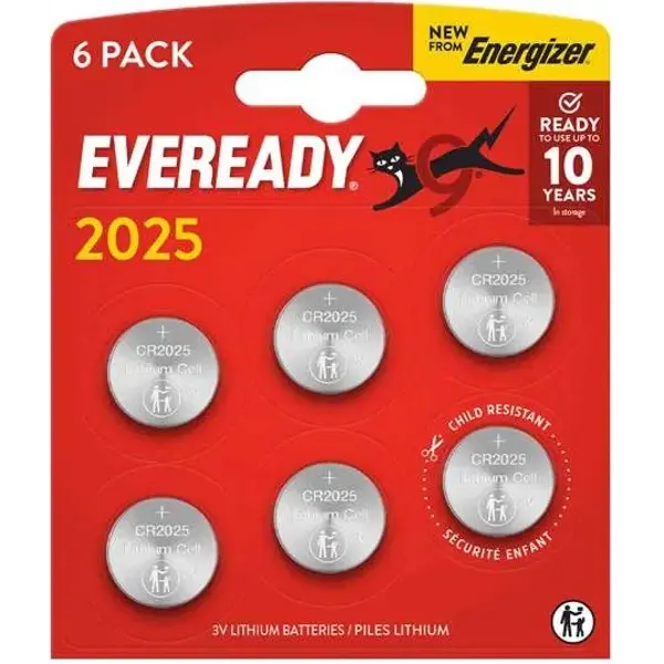Батарейка літієва ENERGIZER EVEREADY CR2025 6BL від батарейки.com.ua