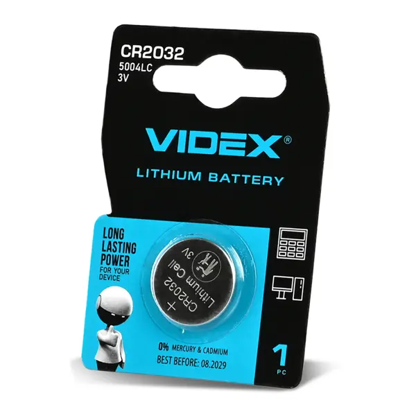 Батарейка літієва VIDEX CR 2032 / 1BL від батарейки.com.ua