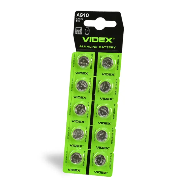 "Батарейка лужна Videx AG 10 (LR1130) BLISTER CARD 10 pcs на батарейки.com.ua"