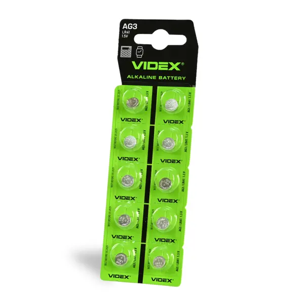 "Батарейка лужна Videx AG 3 (LR41) BLISTER CARD 10 шт. - батарейки.com.ua"
