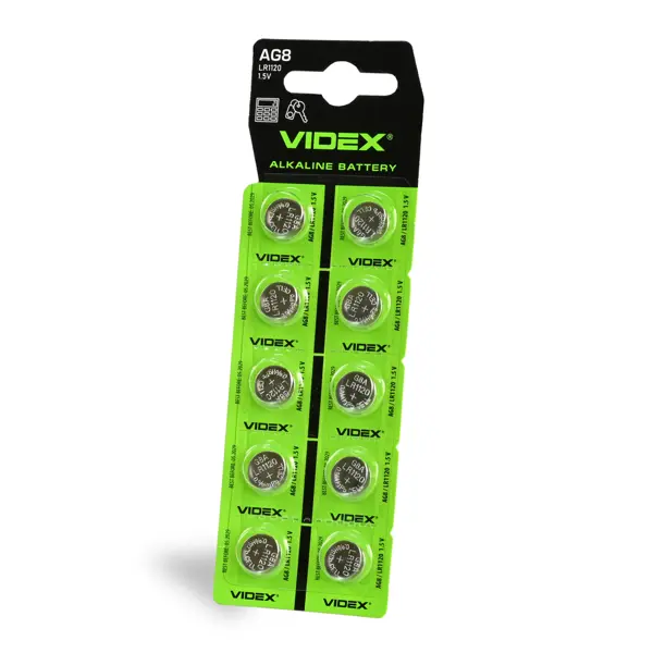 Лужна батарейка Videx AG 8/LR1120 BLISTER CARD 10 шт. від батарейки.com.ua