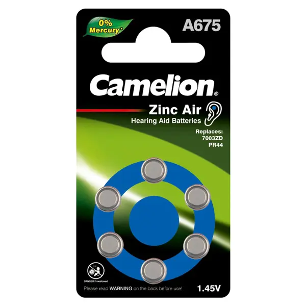 Батарейка для слухового апарату CAMELION ZA 675 / 6 BL на сайті батарейки.com.ua
