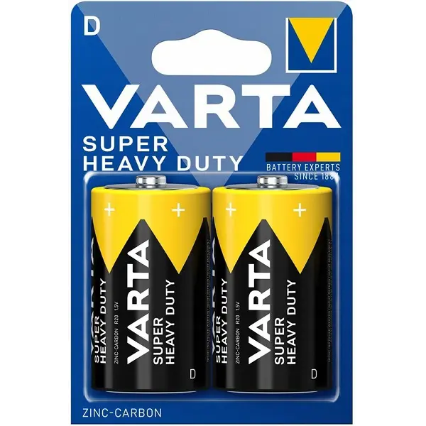 Батарейка VARTA 2020 (R20) Superlife 1x2BL на батарейки.com.ua