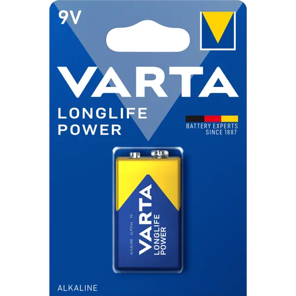 Батарейка VARTA 4922 (6LR61) LONGLIFE Power 1BL - купити на батарейки.com.ua