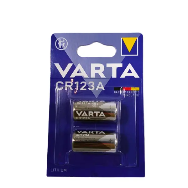 Батарейка VARTA CR123A Lithium 6205 2BL(Виробник	 Varta Країна виробник	Німеччина Кількість батарейок в упаковці	2 шт. Напруга	3 В Стан	Новий Тип	Батарейка Тип акумулятора	Lithium Типорозмір	CR123A) від батарейки.com.ua