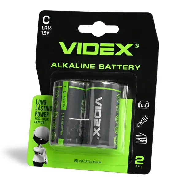 Батарейка Videx LR14 2BL - купити на батарейки.com.ua