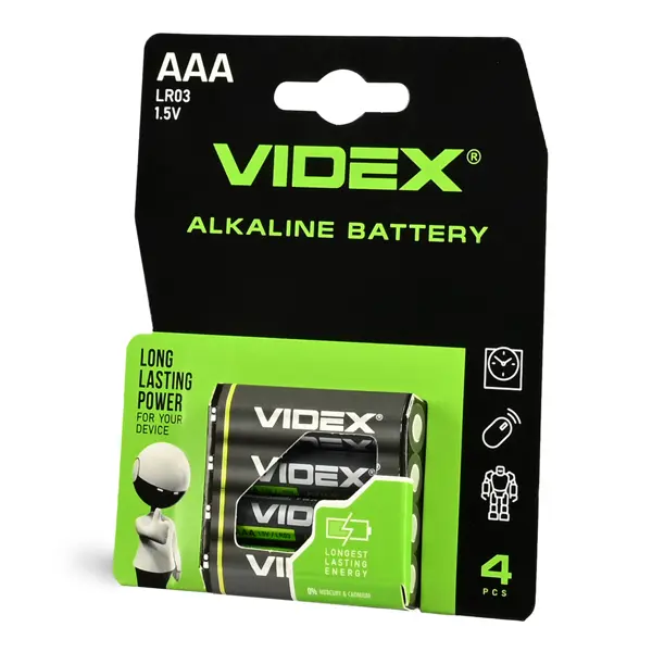 Батарейки Videx LR03 AAA 4bl від батарейки.com.ua