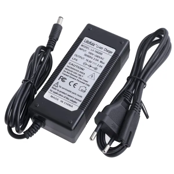 Блок живлення, Зарядне LiitoKala Lii-168200 Li-Ion 4s 16,8V 2A, 100-240 VAC, Роз'єм: 5,5x2,1 (зарядне для електроінструменту (шуруповертів, дрілів, болгарок, пилок, культерваторів) абло для аккумуляторних збірок. Зверніть увагу, що китайські виробники реплік електроінструменту, вказують завищені параметри на акумуляторах, перед замовленням зарядного переконайтесь, що воно підходе до вашого акумулятора! ) від батарейки.com.ua