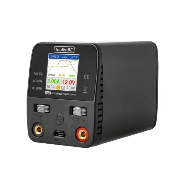 Блок живлення ToolkitRC P200 V2 GaN in:100-240 VAC 7-28 VDC, out 0-30 VDC 0-10A 200W TK23100-EU від батарейки.com.ua