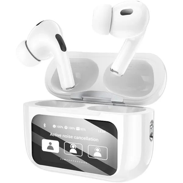 bluetooth Навушники (TWS, AirDots ) HOCO EW72 Soar true ws ANC Noise Reduction/TouchScreen/5.4 White від батарейки.com.ua