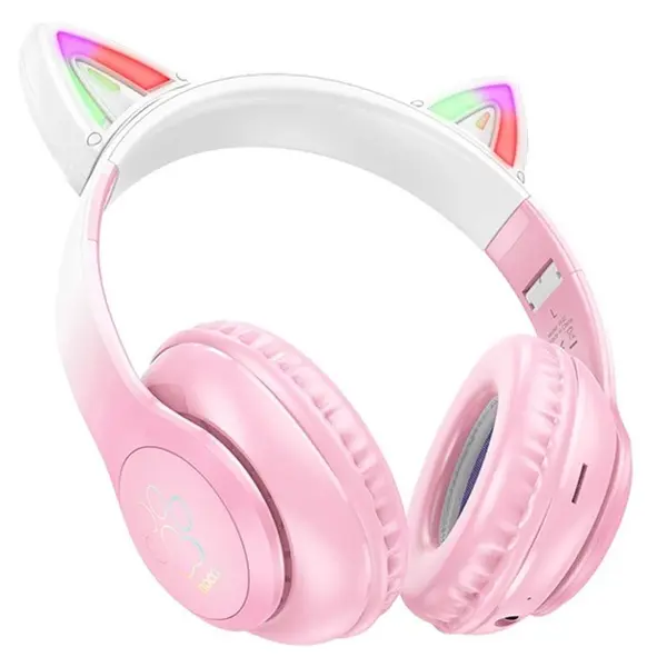 Bluetooth гарнітура Hoco W42 Bluetooth V5.3 вишневий від батарейки.com.ua