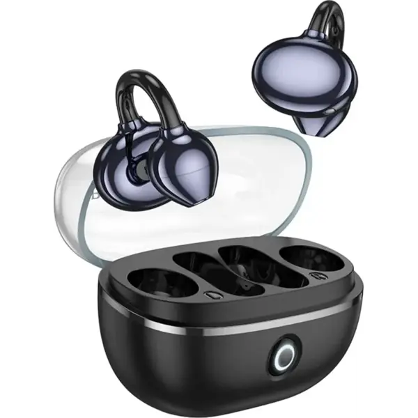 bluetooth навушники TWS BOROFONE FQ5 Spiritб TWS, clip-on, BT5.4 Black (Підключення бездротове Тип навушників дужка на вухо, TWS (повністю бездротові) Призначення для телефону З мікрофоном є Інтерфейс Bluetooth Акустичне оформлення відкриті Конструктивні особливості вологозахисний корпус, кейс для заряджання, пульт мультимедіа Версія Bluetooth Bluetooth 5.4 Діаметр динаміків 10 мм Мінімальна частота відтворення 20 Гц Максимальна частота відтворення 20000 Гц Час роботи від батареї 6 год (на одному заряді) Довжина шнура/радіус дії до 10 м Комплектація навушники, кейс для зарядки Колір чорний Вага 45 г ) від батарейки.com.ua
