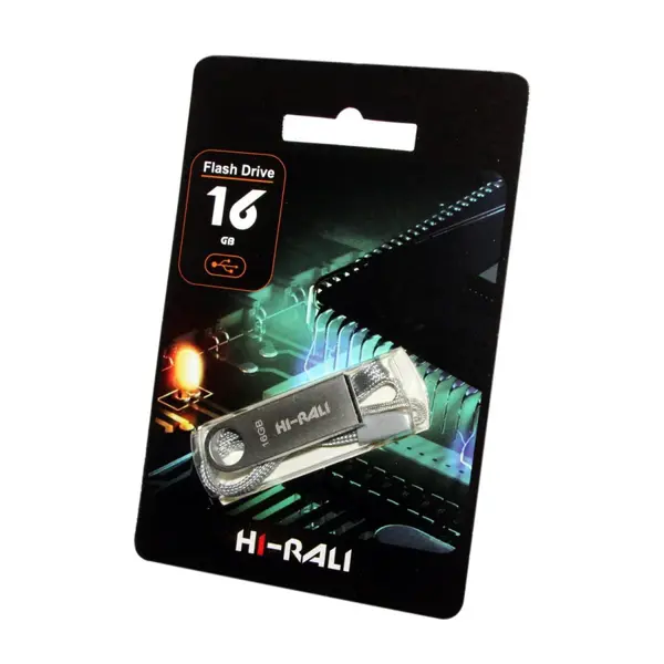флешка Hi-Rali 16GB Shuttle срібло від батарейки.com.ua