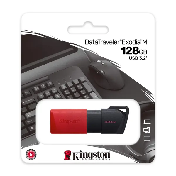 флеш-драйв KINGSTON DataTraveler Exodia М 128 GB USB 3.2  Black+Red