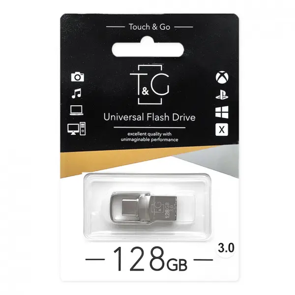 флеш-драйв T&G 104 128GB 3.0 USB-Type C металева