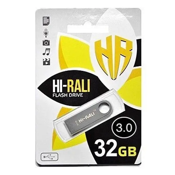 флеш-драйв Hi-Rali 32GB USB3.0 Shuttle срібло від батарейки.com.ua
