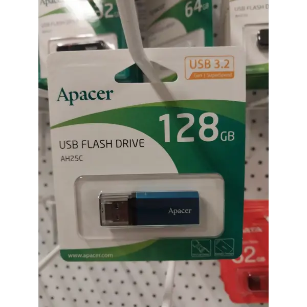 флешка APACER АН25C 128GB USB3.2 Blue від батарейки.com.ua