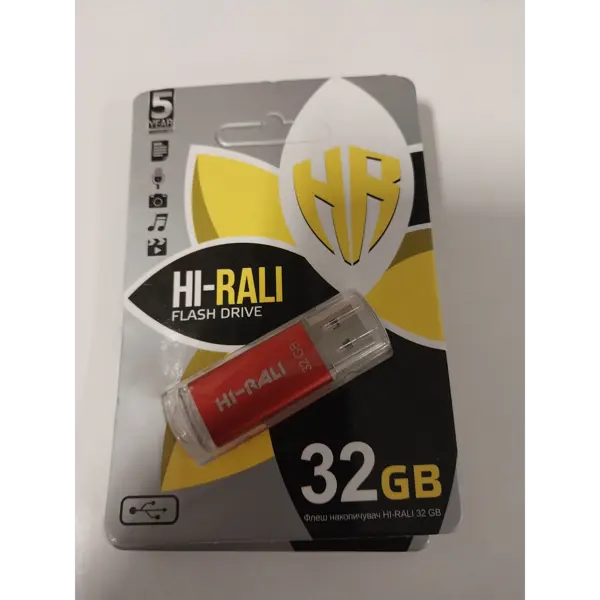 флешка Hi-Rali 32GB Rocket червоний від батарейки.com.ua