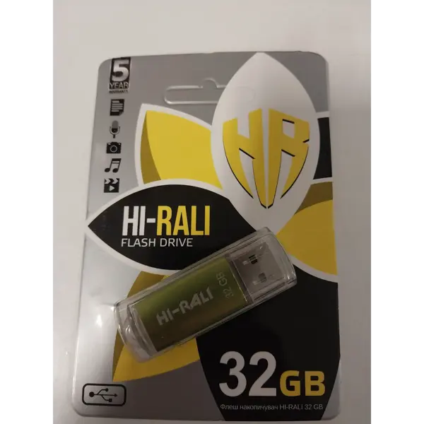 флешка Hi-Rali 32GB Rocket зелений від батарейки.com.ua