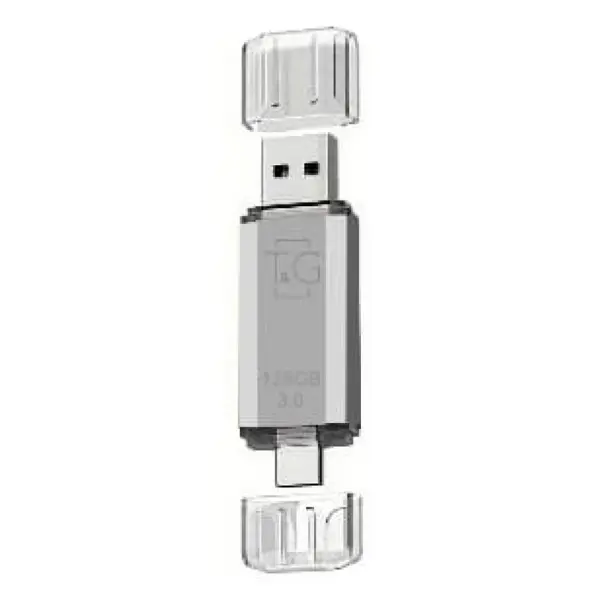 флешка T&G 009 128GB USB+Type-C 3.0 Star срібло від батарейки.com.ua