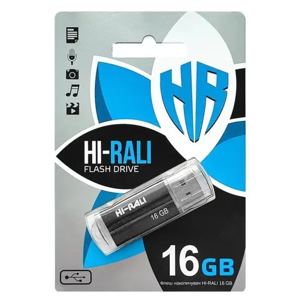 флешка Hi-Rali 16GB Corsair чорний від батарейки.com.ua