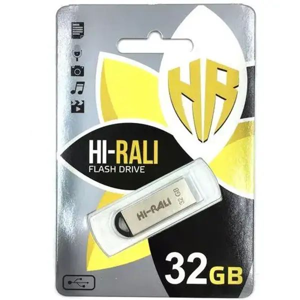 Флешка Hi-Rali 32GB Fit срібло від батарейки.com.ua