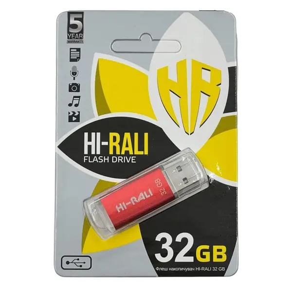 флешка Hi-Rali 32GB Rocket червоний від батарейки.com.ua
