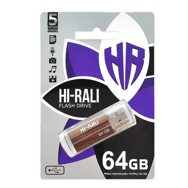 флешка Hi-Rali 64GB Corsair бронза від батарейки.com.ua