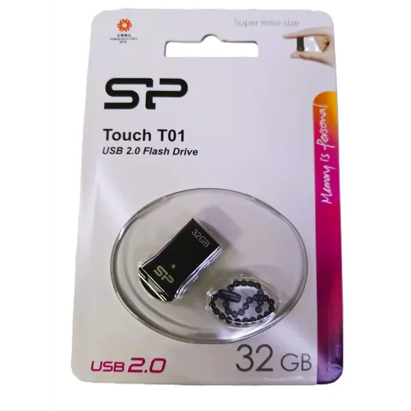 флешка SILICON POWER Touch T01 32Gb Black metal    від батарейки.com.ua