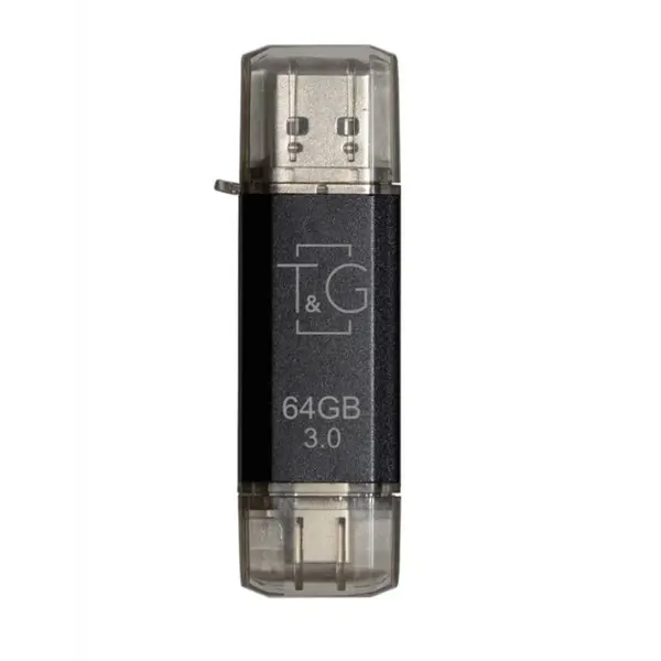 флешка T&G 009 64GB USB3.0+Type-C чорн від батарейки.com.ua