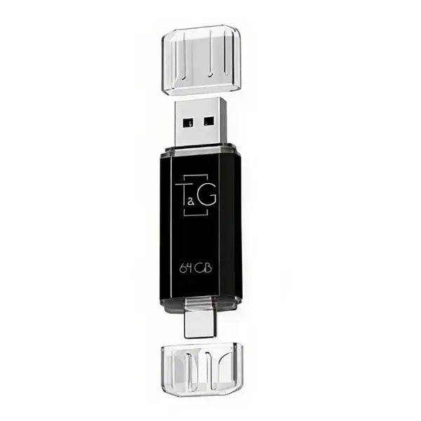 флешка T&G 009 64GB USB3.0+Type-C чорн від батарейки.com.ua