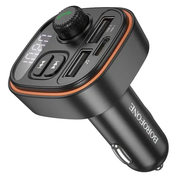 FM-модулятор BOROFONE BC59 BT5.0, TF, QC3.0 18W 2USB 2,4A чорний від батарейки.com.ua