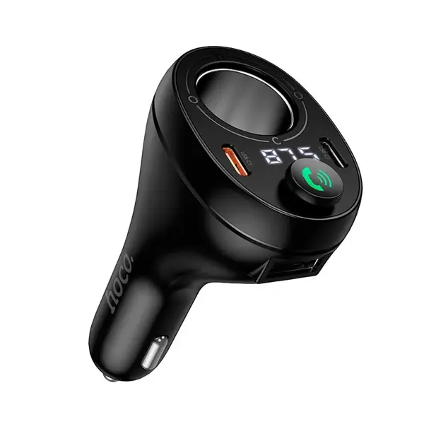 FM-модулятор HOCO E88 bluetooth 2USB 1Type-C, PD20W, QC 3.0, додаткове гніздо прикурювача від батарейки.com.ua