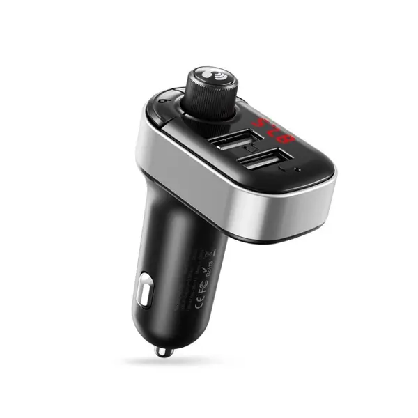 FM-модулятор XO BCC10 Smart BT, FM, 2USB, Car Charger 5V3.1A, чорний від батарейки.com.ua