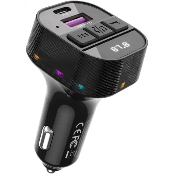 FM-модулятор XO BCC17 Smart BT, FM, USB, type-c, car charger PD30W, чорний від батарейки.com.ua