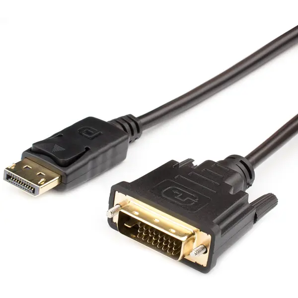 Кабель ATCOM DisplayPort to DVI (2 ferite, DVI-D, 1080P), довжина 1,8 м, чорний 9504 від батарейки.com.ua