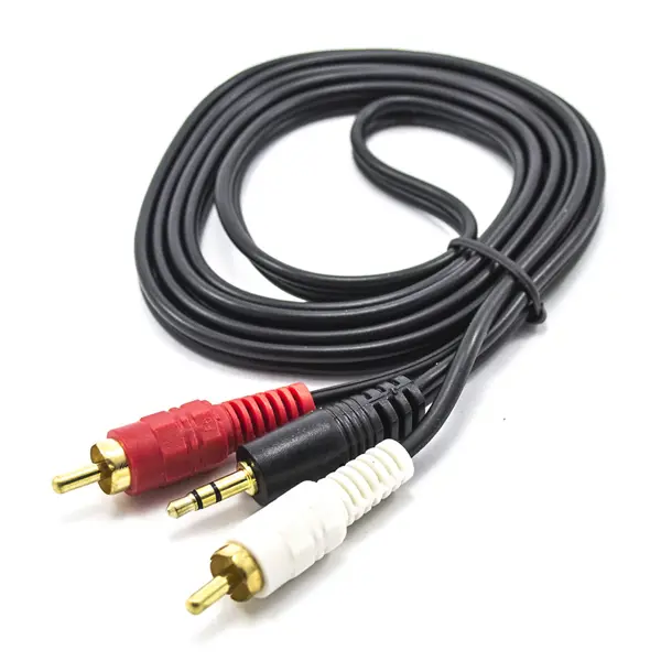 Кабель AUX jack - 2RCA 1.5м (2 тюльпана-jack) від батарейки.com.ua