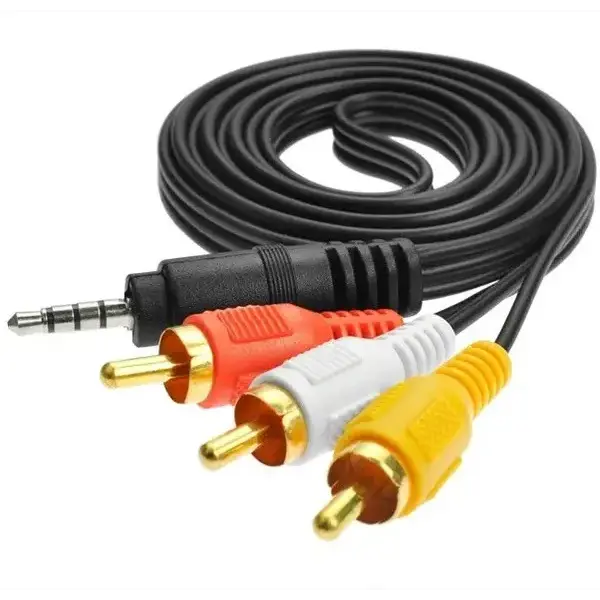 Кабель AUX jack - 3RCA 1.5м (jack на 3 тюльпана) від батарейки.com.ua
