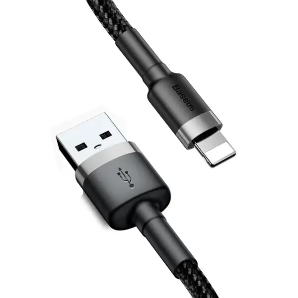 Кабель Baseus USB - Lightning Cafule 2,4A, 1m.Black-grey CALKLF-BG1 від батарейки.com.ua