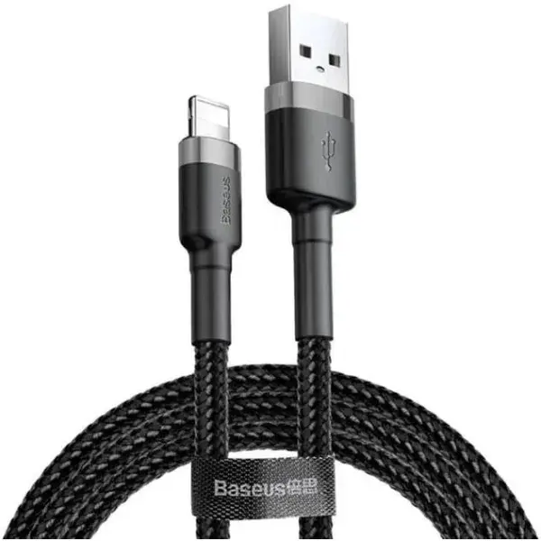Кабель Baseus USB to Lightning Cafule 2,4A 1m Black-grey CALKLF-GG1 від батарейки.com.ua