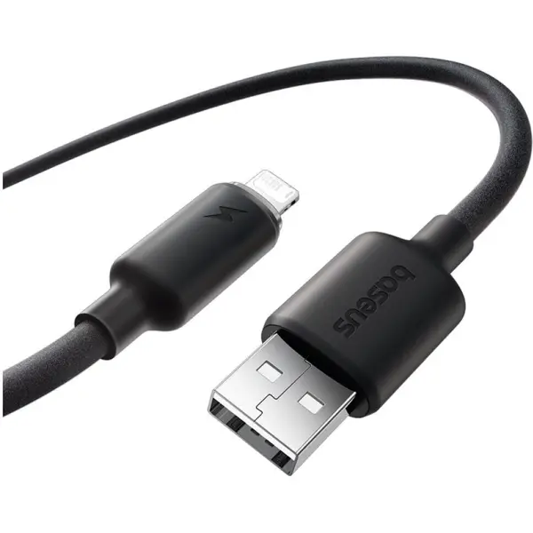 Кабель Baseus USB to Lightning Foamed Silicone 2,4A 1m.Black E0426900 від батарейки.com.ua