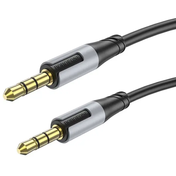 Кабель BOROFONE BL19 AUX Jack 1m чорний від батарейки.com.ua