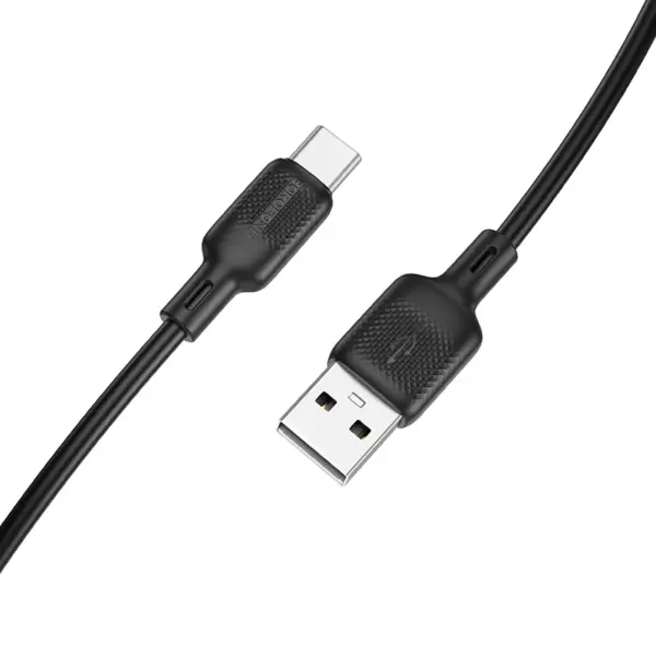 Кабель BOROFONE BX113 USB to Type-C Lenny silicone 3A 1m black від батарейки.com.ua