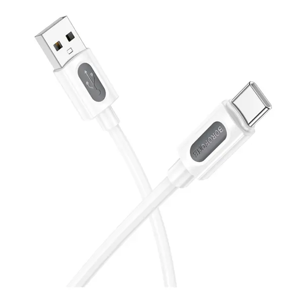 Кабель BOROFONE BX114 USB to Type-C Structure silicone 3A 1m білийвід батарейки.com.ua