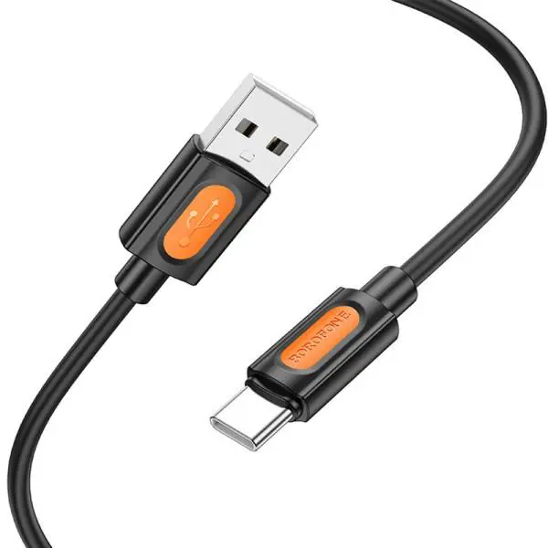 Кабель BOROFONE BX114 USB to Type-C Structure silicone 3A 1m black від батарейки.com.ua