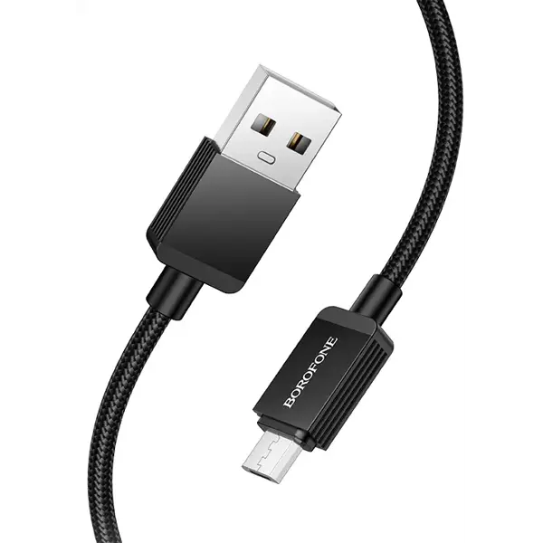 Кабель BOROFONE BX120 USB to Micro 2.4A 1m black від батарейки.com.ua