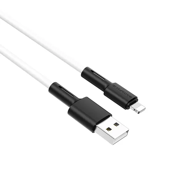 Кабель BOROFONE BX31 USB to Lightning Soft silicone 2.4A 1m білий ( charging data sync cable for Lightning devices, 1m, silicone braid 1. Length: 1m, weight: 22g. 2. Support charging and data transmission. 3. External braid: silicone. 4. Connector: TPE.) від батарейки.com.ua