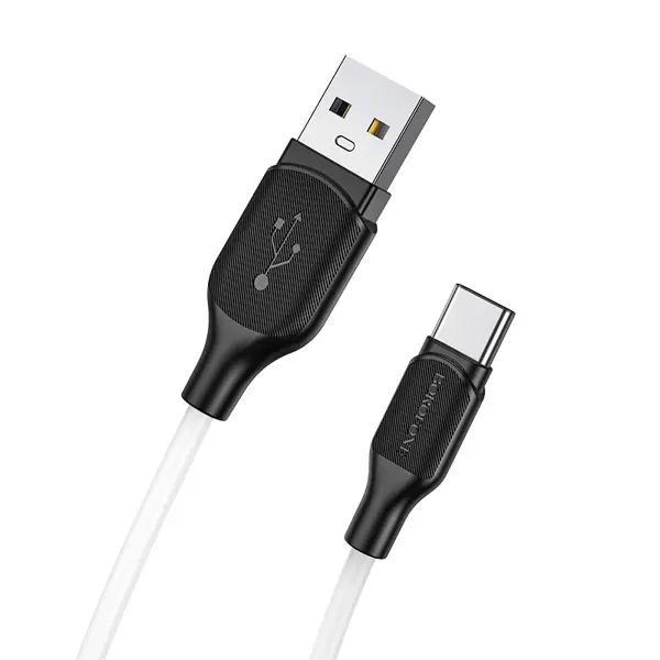 Кабель BOROFONE BX42 USB to Type-C silicone 3A 1m білий від батарейки.com.ua