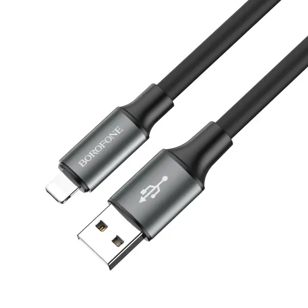 Кабель BOROFONE BX82 USB to Lightning 2.4A 1m black від батарейки.com.ua
